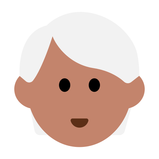 Person: Medium Skin Tone, White Hair