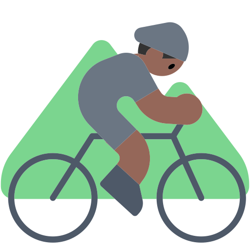 Person Mountain Biking: Medium-Dark Skin Tone