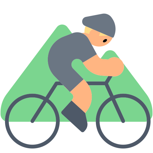 Person Mountain Biking: Medium-Light Skin Tone