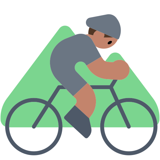 Person Mountain Biking: Medium Skin Tone