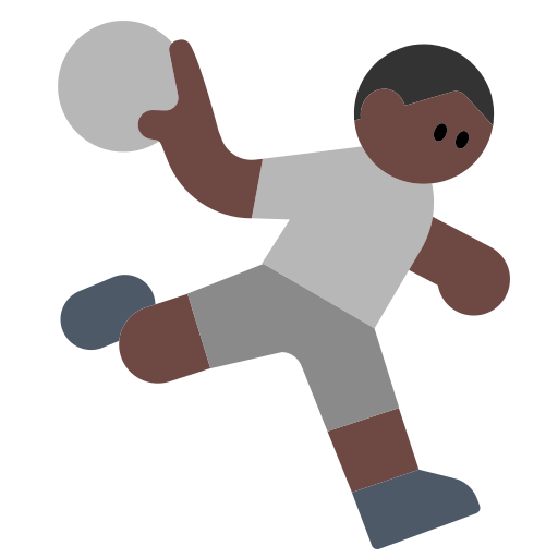 Person Playing Handball: Dark Skin Tone