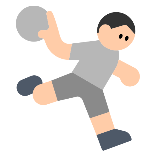 Person Playing Handball: Light Skin Tone