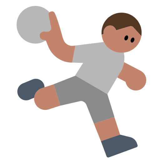 Person Playing Handball: Medium Skin Tone