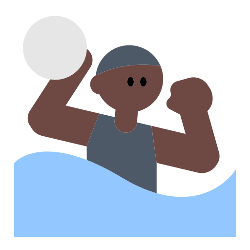 Person Playing Water Polo: Dark Skin Tone
