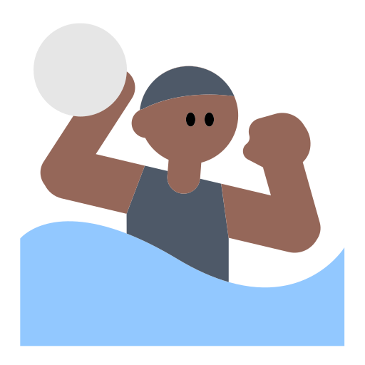 Person Playing Water Polo: Medium-Dark Skin Tone