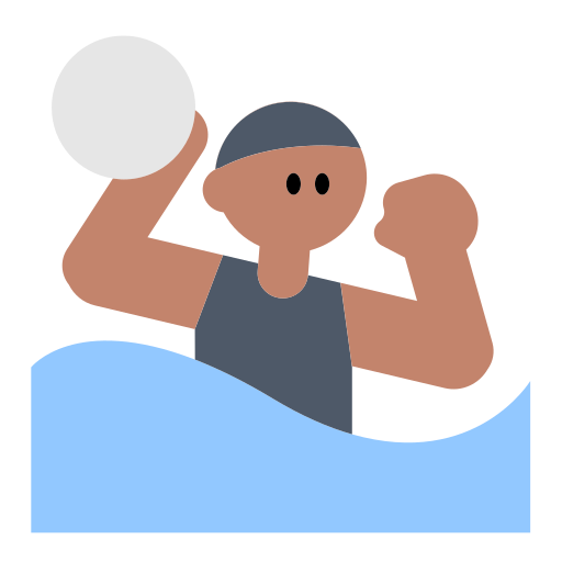 Person Playing Water Polo: Medium Skin Tone