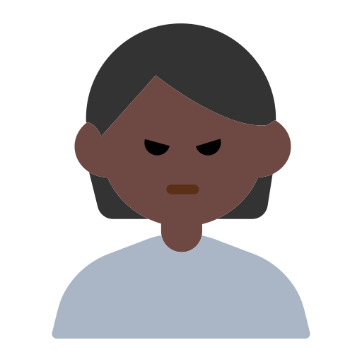 Person Pouting: Dark Skin Tone