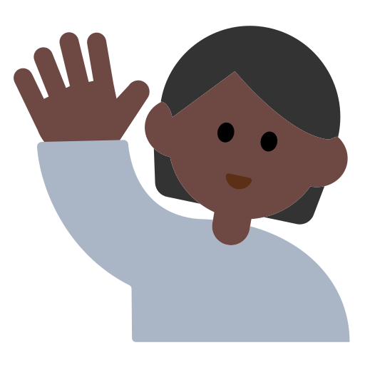 Person Raising Hand: Dark Skin Tone