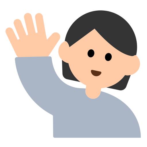 Person Raising Hand: Light Skin Tone