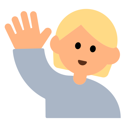 Person Raising Hand: Medium-Light Skin Tone