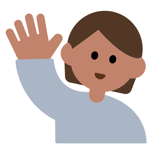 Person Raising Hand: Medium Skin Tone