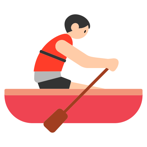 Person Rowing Boat: Light Skin Tone
