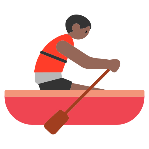 Person Rowing Boat: Medium-Dark Skin Tone