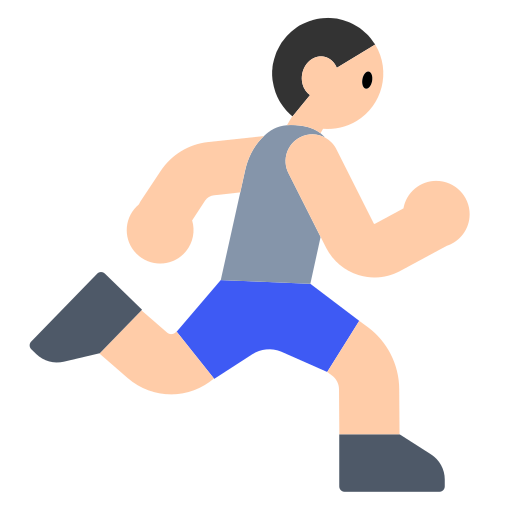 Person Running: Light Skin Tone