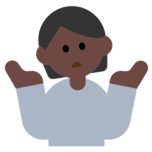 Person Shrugging: Dark Skin Tone
