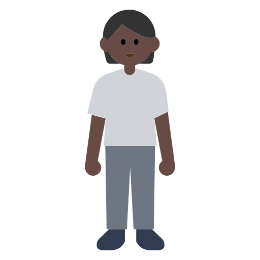 Person Standing: Dark Skin Tone