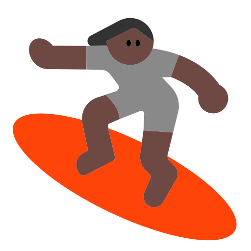 Person Surfing: Dark Skin Tone