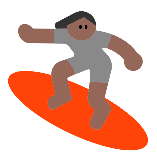 Person Surfing: Medium-Dark Skin Tone