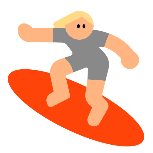 Person Surfing: Medium-Light Skin Tone