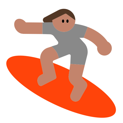 Person Surfing: Medium Skin Tone