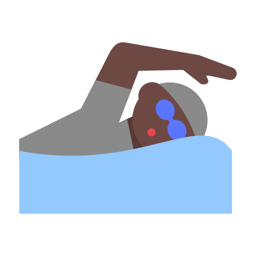 Person Swimming: Dark Skin Tone