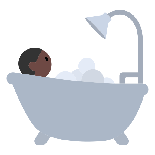 Person Taking Bath: Dark Skin Tone