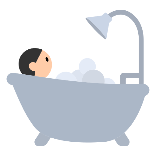 Person Taking Bath: Light Skin Tone