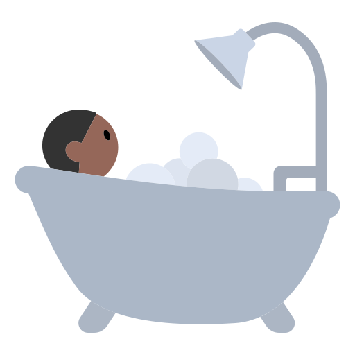 Person Taking Bath: Medium-Dark Skin Tone