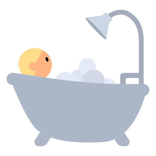 Person Taking Bath: Medium-Light Skin Tone