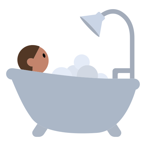 Person Taking Bath: Medium Skin Tone