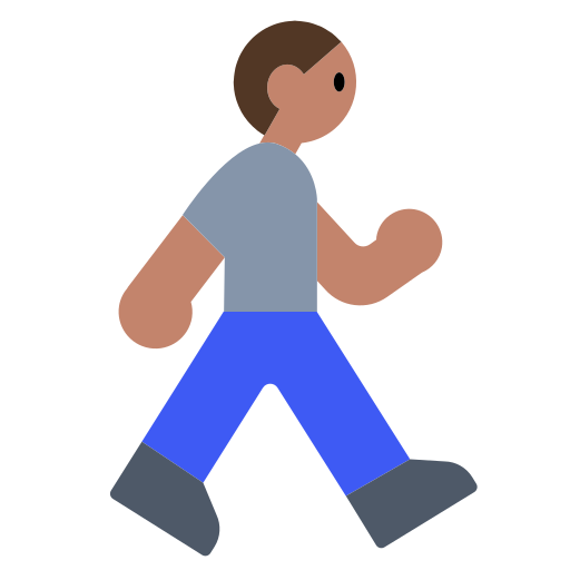 Person Walking: Medium Skin Tone