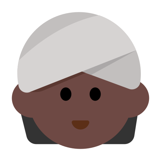 Person Wearing Turban: Dark Skin Tone