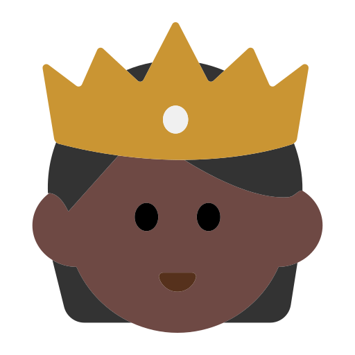 Person with Crown: Dark Skin Tone