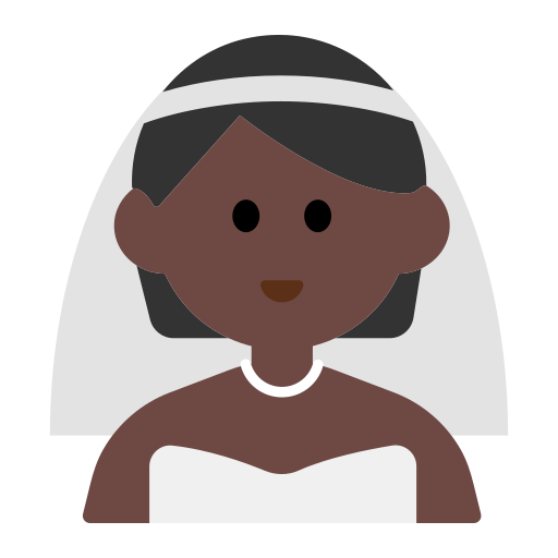 Person with Veil: Dark Skin Tone
