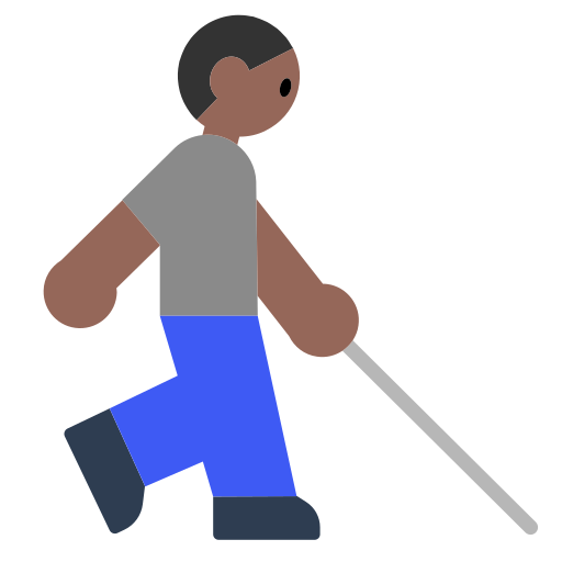 Person with White Cane: Medium-Dark Skin Tone