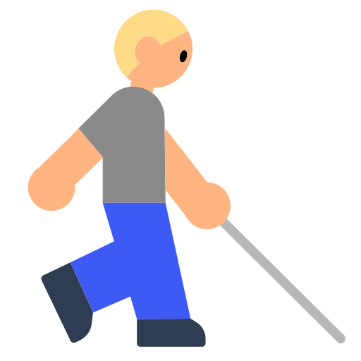 Person with White Cane: Medium-Light Skin Tone