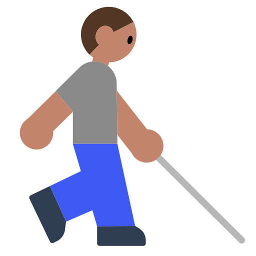 Person with White Cane: Medium Skin Tone