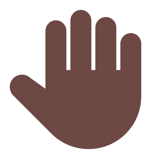 Raised Back of Hand: Dark Skin Tone