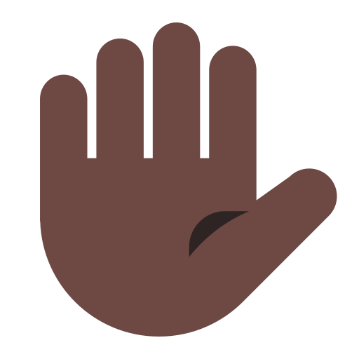Raised Hand: Dark Skin Tone