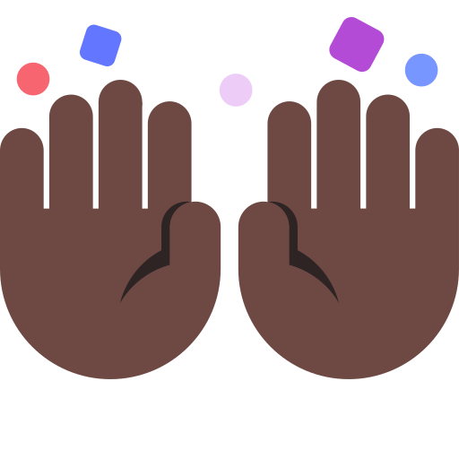 Raising Hands: Dark Skin Tone