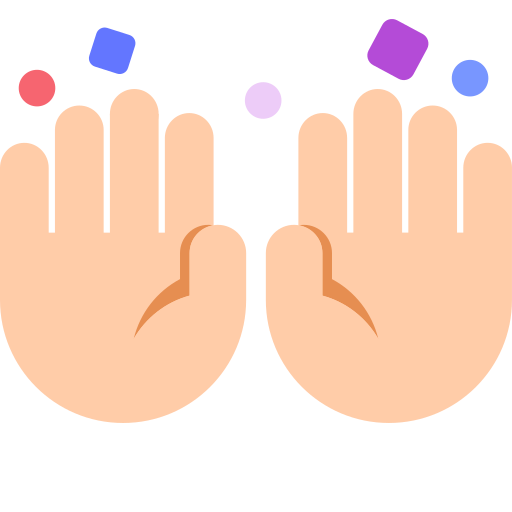 Raising Hands: Light Skin Tone
