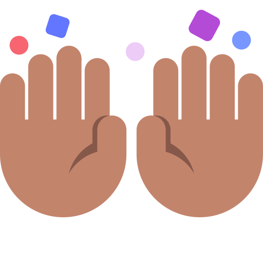 Raising Hands: Medium Skin Tone