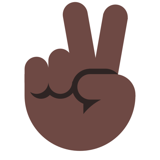 Victory Hand: Dark Skin Tone