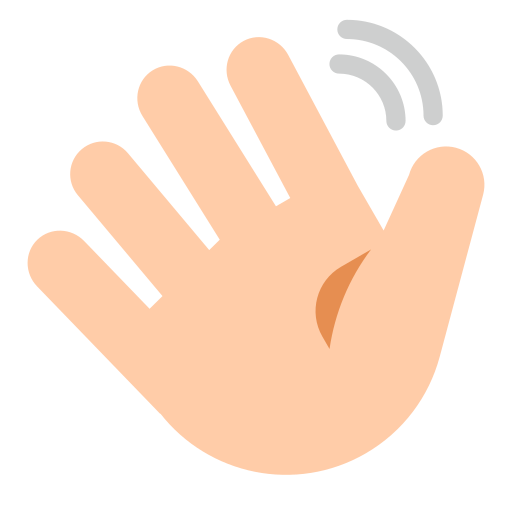 Waving Hand: Light Skin Tone