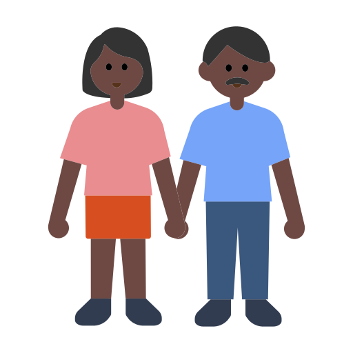 Woman and Man Holding Hands: Dark Skin Tone