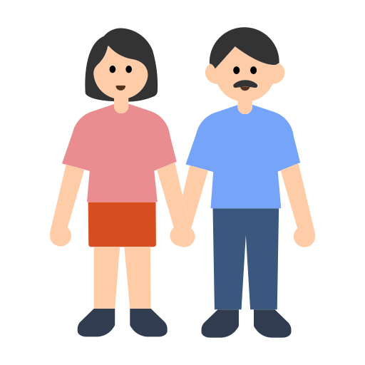 Woman and Man Holding Hands: Light Skin Tone