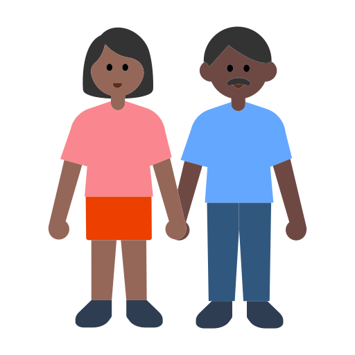 Woman and Man Holding Hands: Medium-Dark Skin Tone, Dark Skin Tone