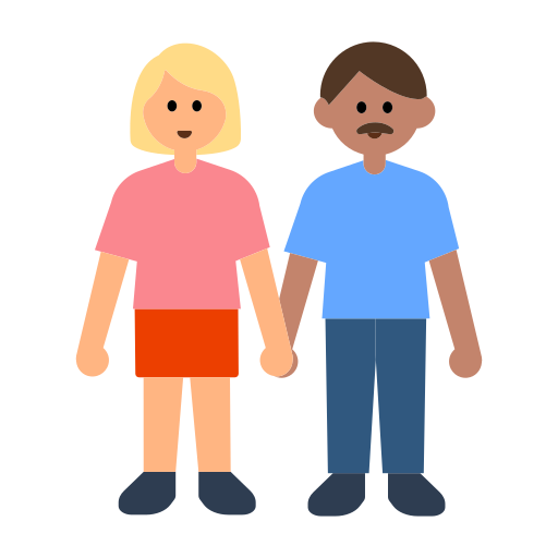 Woman and Man Holding Hands: Medium-Light Skin Tone, Medium Skin Tone