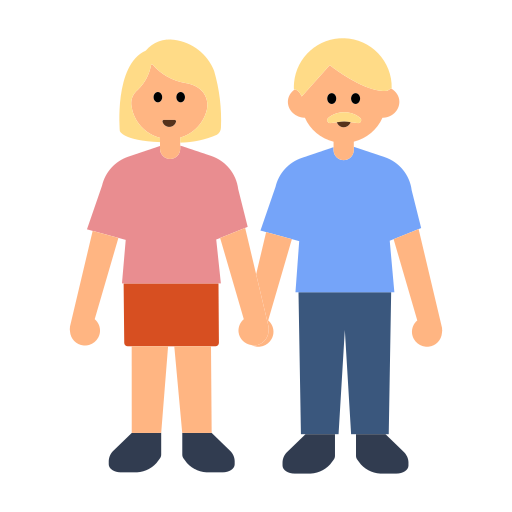 Woman and Man Holding Hands: Medium-Light Skin Tone