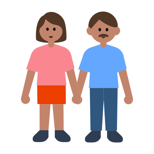 Woman and Man Holding Hands: Medium Skin Tone